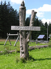 Image showing Wooden buttress with a place name in the bavarian forest