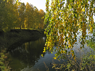 Image showing Autumn view of lake and forest