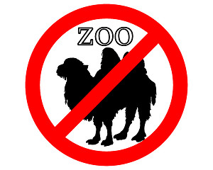 Image showing Batrian camel in zoo prohibited