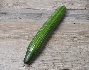 Image showing Cucumber on wood