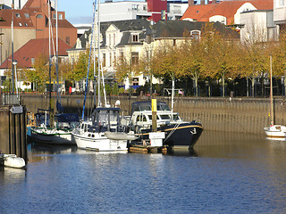 Image showing Boats drop anchor in a haven in Oldenburg
