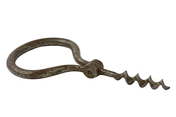 Image showing Vintage metal corkscrew.