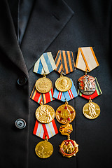 Image showing Anniversary medals of a victory in the Great Patriotic War on a 