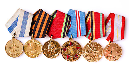 Image showing Collection of Russian (soviet) medals for participation in the S