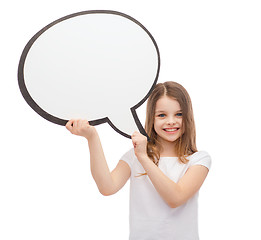 Image showing smiling little girl with blank text bubble