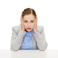 Image showing stressed businesswoman