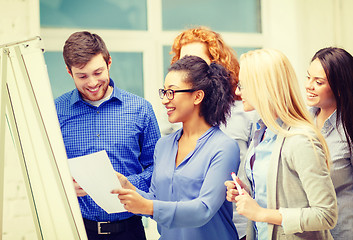 Image showing smiling business team having discussion in office