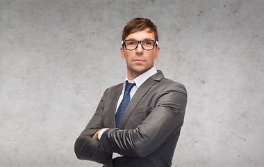 Image showing attractive businessman or teacher in glasses