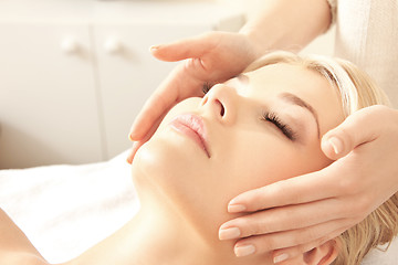 Image showing beautiful woman in massage salon