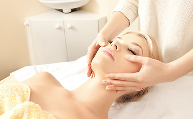 Image showing beautiful woman in massage salon