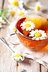 Image showing cup of tea with chamomile flowers