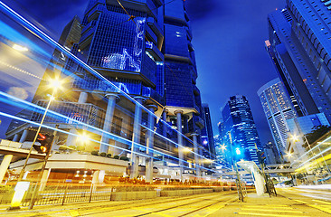 Image showing hong kong modern city High speed traffic