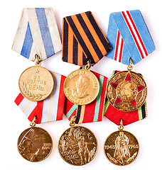 Image showing Collection of Russian (soviet) medals for participation in the S