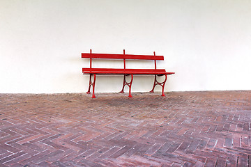 Image showing Red bench