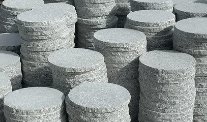 Image showing round stone slabs