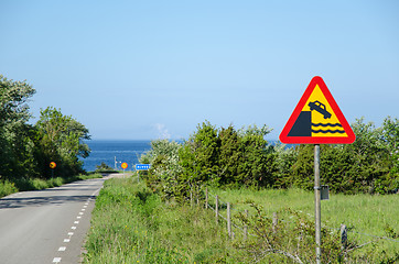 Image showing Quayside road sign at country road