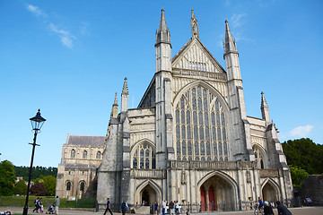 Image showing West facade of Winchester Cathedral, England