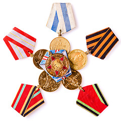 Image showing Collection of Russian (soviet) medals for participation in the S