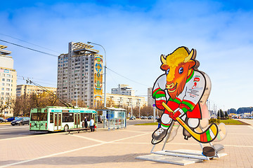 Image showing Volat, the official mascot of the 2014 IIHF World Championship, 