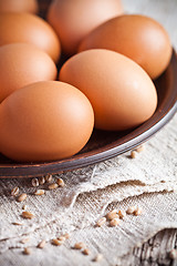 Image showing  fresh brown eggs