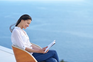 Image showing relaxed young woman at home