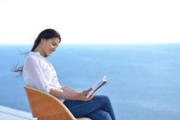 Image showing relaxed young woman at home