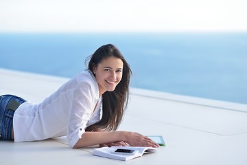 Image showing relaxed young woman at home