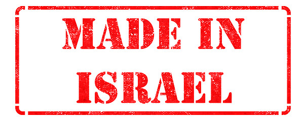 Image showing Made in Israel - inscription on Red Rubber Stamp.