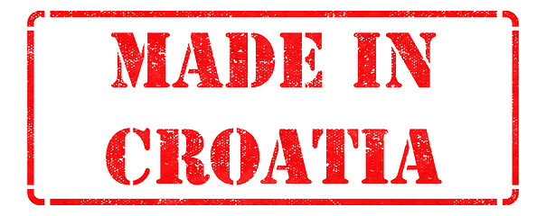 Image showing Made in Croatia - inscription on Red Rubber Stamp.