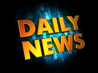 Image showing Daily News - Gold 3D Words.