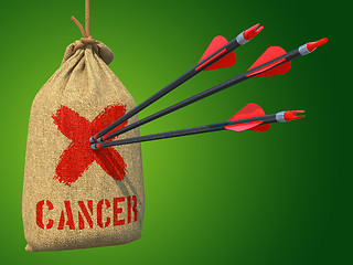 Image showing Cancer - Arrows Hit in Red Mark Target.