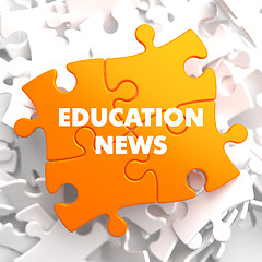 Image showing Education News on Orange Puzzle.