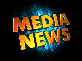 Image showing Media News - Gold 3D Words.