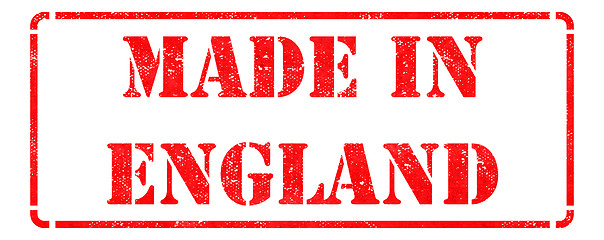 Image showing Made in England - inscription on Red Rubber Stamp.