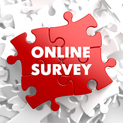 Image showing Online Survey on Red Puzzle.