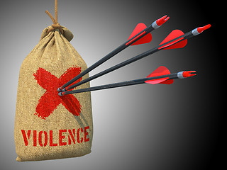 Image showing Violence - Arrows Hit in Red Mark Target.