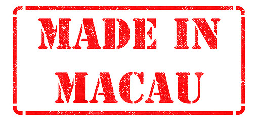 Image showing Made in Macau - inscription on Red Rubber Stamp.