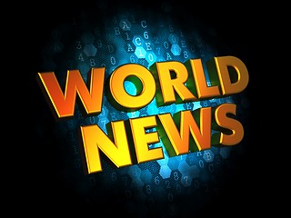 Image showing World News - Gold 3D Words.