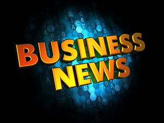 Image showing Business News - Gold 3D Words.