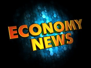 Image showing Economy News - Gold 3D Words.