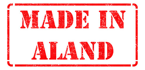 Image showing Made in Aland - inscription on Red Rubber Stamp.