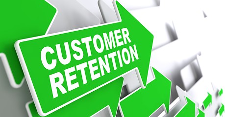 Image showing Customer Retention on Green Direction Arrow Sign.