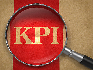 Image showing KPI Magnifying Glass on Old Paper.