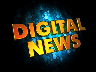 Image showing Digital News - Gold 3D Words.