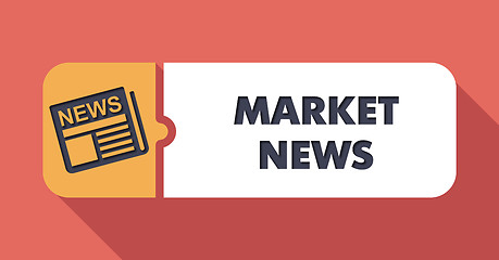 Image showing Market News on Scarlet in Flat Design.