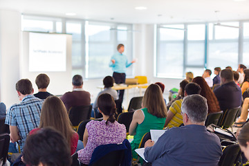 Image showing Speaker at Business convention and Presentation.