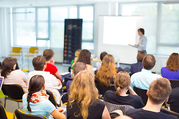 Image showing Speaker at Business convention and Presentation.