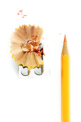 Image showing Pencil and sharpener