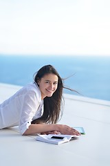 Image showing relaxed young woman at home