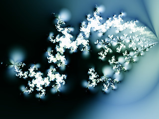 Image showing Swirl of snowflakes in the night